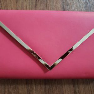 Aldo Pink and Gold Trim Clutch